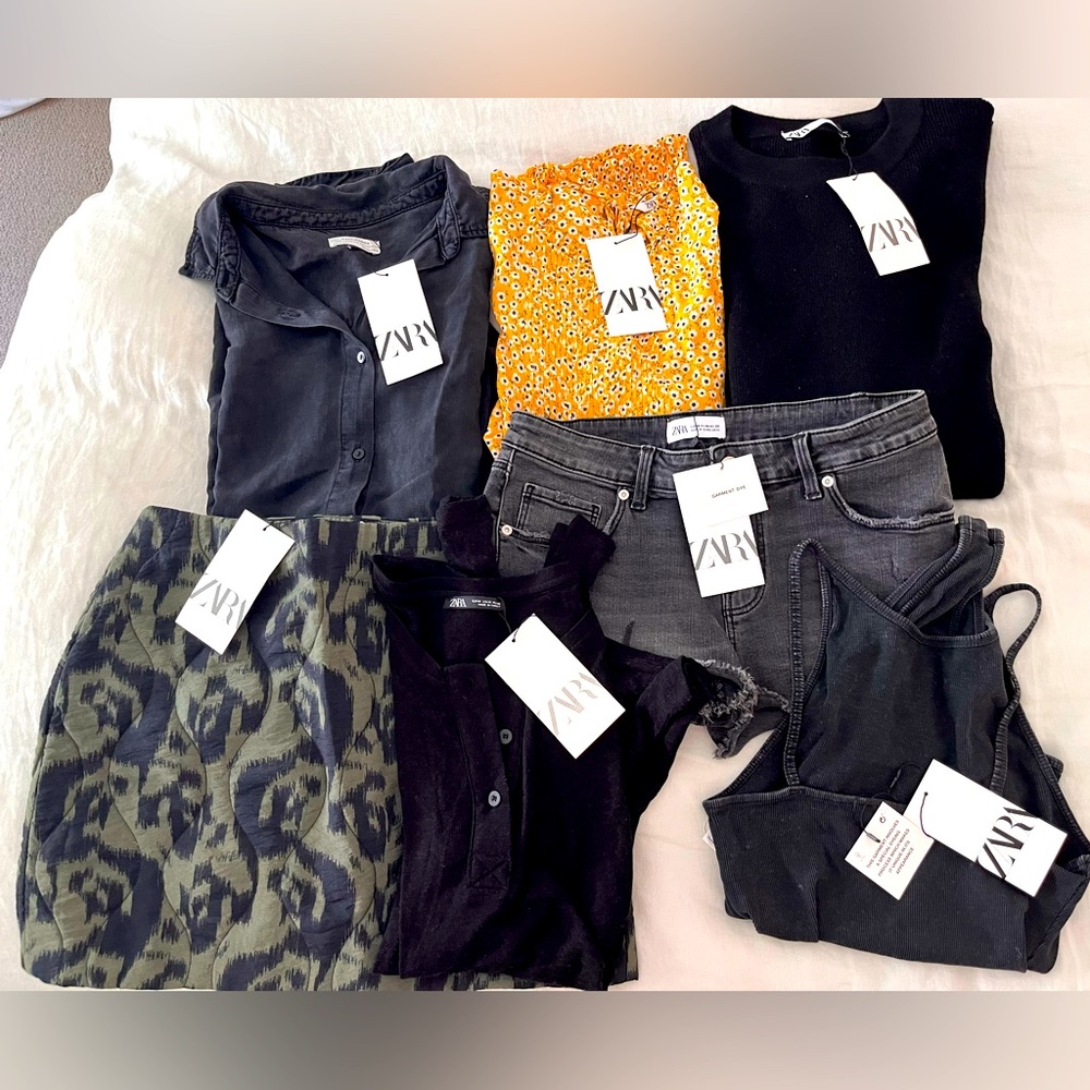 Zara BUNDLE LOT (6 items total: dress, shorts, skirt, top) BNWT